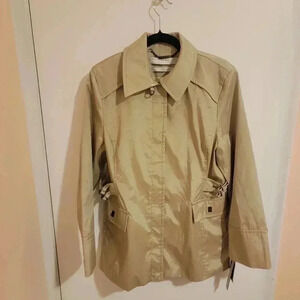 Perry Ellis Jacket Womens Medium Coat Zip Snaps lined Jacket Fall Jacket